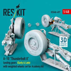 A-10 'Thunderbolt II' Landing Gears (Early & Late) With Weighted Wheels Set For Academy Kit (Metal + 3D Printed)