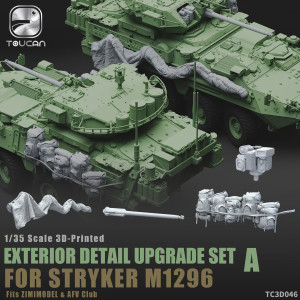 Stryker M1296 - 3D-Printed Exterior Detail Upgrade Set A (for Zimi Model and AFV Club Kits)