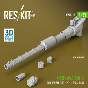 Merkava Mk.3 - Gun Barrel (120 mm) and LWS (2 pcs) (for Meng Kits / 3D-Printed)
