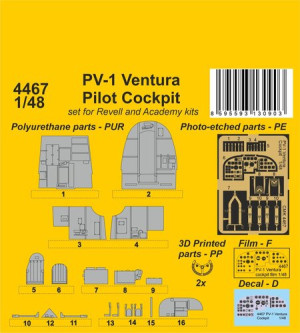 PV-1 Ventura Pilot Cockpit (For Revell And Academy Kits)