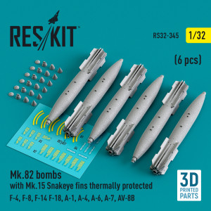 Mk.82 Bombs With Mk.15 Snakeye Fins Thermally Protected (6 pcs) (F-4, F-8, F-14, F-18, A-1, A-4, A-6, A-7, AV-8B)