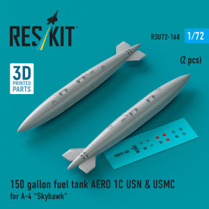 150 Gallon Fuel Tank AERO 1C USN & USMC (2 pcs) For A-4 'Skyhawk' (3D Printed)