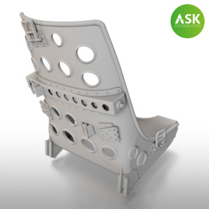 Mitsubishi A6M Zero Seat Early - High precision 3D construction and 3D printing (for Eduard, Hasegawa and Tamiya Kits)