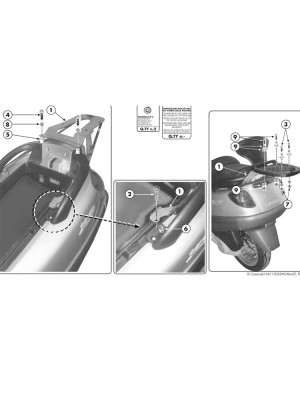Stelaż GIVI pod kufer centralny Monolock Piaggio X9 200-250-500 EVOLUTION (03 > 08)
