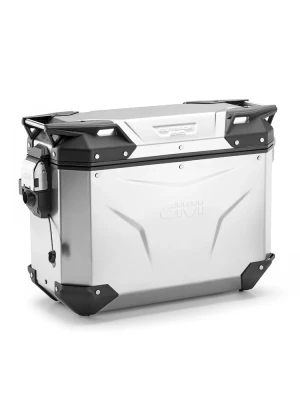 Kufer boczny GIVI Trekker Outback Evo Smart 48 aluminiowy, srebrny [na prawą stronę; poj.: 48 l; bez wkładki SLR]