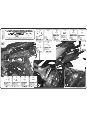 Stelaż kufrów bocznych Monokey Side Kappa Honda VFR 800 VTEC (02 > 11)