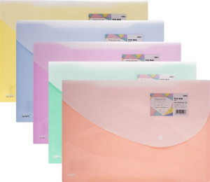 Deli Φάκελος Κουμπί Macaron PP 35x25cm-5 Σχέδια-1Τμχ (231.5506)