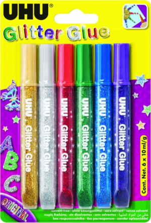 UHU Glitter Glue 6x10ml (7005964)