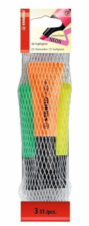 Stabilo Μαρκαδόροι Υπογράμμισης Neon Σετ 3Τμχ (01072032)