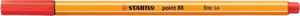 Stabilo Μαρκαδόρος Point 88/40 Red (01088040)