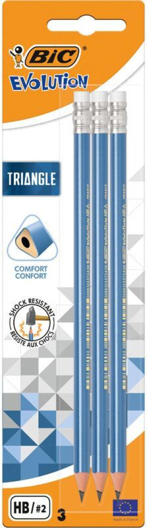 Bic Μολύβι Evol Triangle Με Γόμα-3Τμχ (964848)