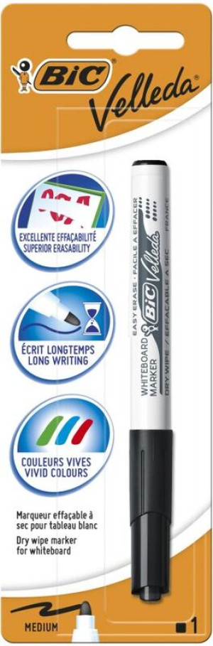 Bic Μαρκαδόρος Λευκοπίνακα Bic Velleda 1741-Μαύρο (875579)