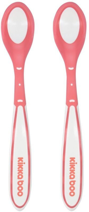 Kikkaboo Κουτάλι Με Αισθητήρα Θερμότητας 2Τμχ Boo Pink (31302040078)