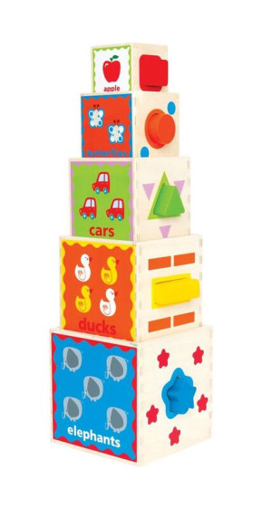 Hape Early Explorer Ξύλινη Πυραμίδα Με Κύβους (E0413A)