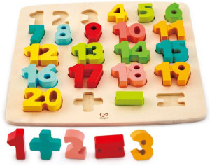 Hape Happy Puzzles Ξύλινο Παζλ Αριθμοί Chunky Number Math Peg (E1550A)