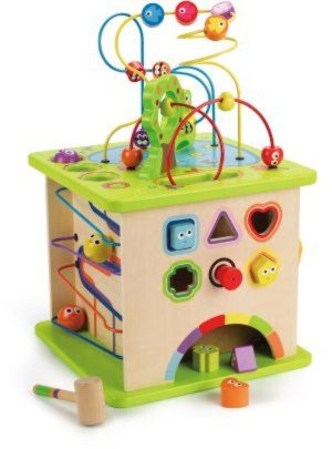 Hape Totally Amazing Ξύλινος Κύβος Δραστηριοτήτων Country Critters (E1810)