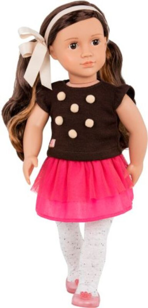 Our Generation Κούκλα Avia With Pom Pom & Polka Dot Tights (BD31257)