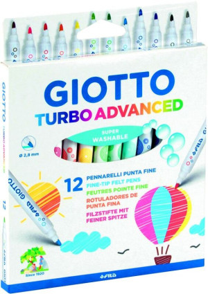 Giotto 12 Μαρκαδόροι Turbo Advanced Superwashable (426000)