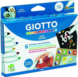 Giotto Μαρκαδόρος Επιφάνειας Decor Materials 6Τμχ (000453300)