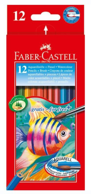 Faber Castell Ξυλομπογιές Ακουαρέλας 12Τμχ & Πινέλο (12302903)