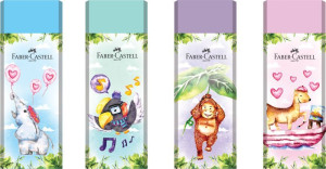 Faber Castell Γόμα Χρωματιστή Happy Jungle 4 Σχέδια-1Τμχ (12310207)