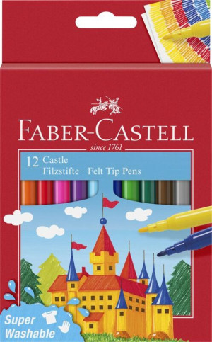 Faber Castell Μαρκαδόροι Super Washable Σετ 12Τμχ (12310339)
