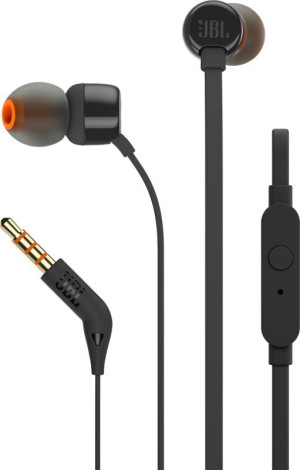 JBL T110 Ακουστικά In-Ear Universal Black (JBLT110BLK-20.02983)
