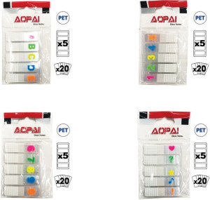 Sticky Notes Pet Διάφανοι 15x7cm 5Τμχ-5 Σχέδια (Σ3127)