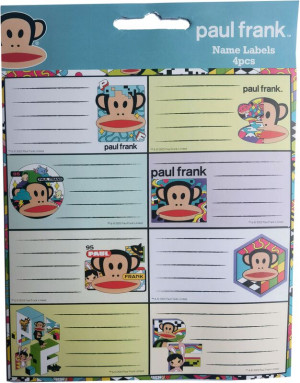 GIM Ετικέτα 4Τμχ Paul Frank-2 Σχέδια (775-28346)