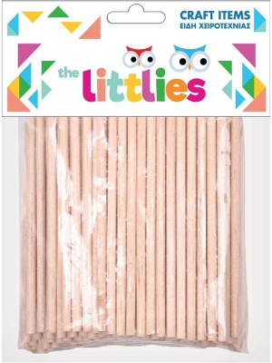 Υλικά Χειροτεχνίας The Littlies Ξυλάκια Κυλινδρικά 4x100mm 100Τμχ (000646522)