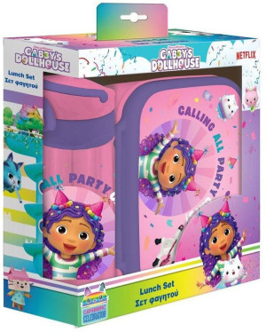 Gabbys Dollhouse Φαγητοδοχείο-Παγούρι Πλαστικό Σετ (000574113)
