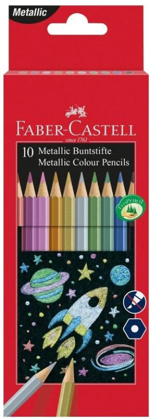 Faber Castell Ξυλομπογιές Μεταλλικά Χρώματα 10Τμχ (12309363)