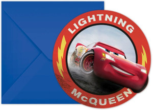 Προσκλήσεις Με Κόπτη Και Φάκελα Cars 3 6Τμχ (89472)