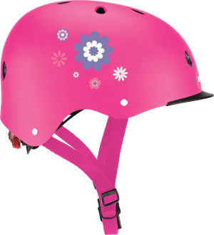 Globber Κράνος Elite Lights XS/S (48-53cm) Deep Pink Flowers (507-110)