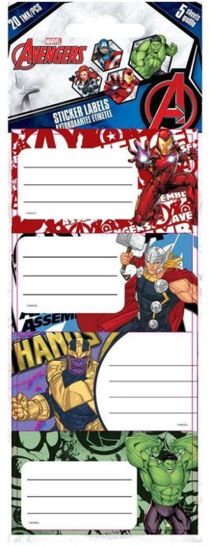 Avengers Ετικέτες Αυτοκόλλητες 20Τμχ (000506258)