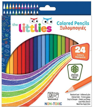 The Littlies Ξυλομπογιές Wood Free 24Τμχ (000646757)