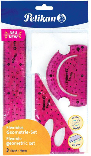 Pelikan Γεωμετρικά Όργανα Flexible 20cm 3Τμχ (700917)