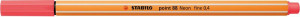 Stabilo Μαρκαδόρος Point 88/040 Neon Red (01880040)
