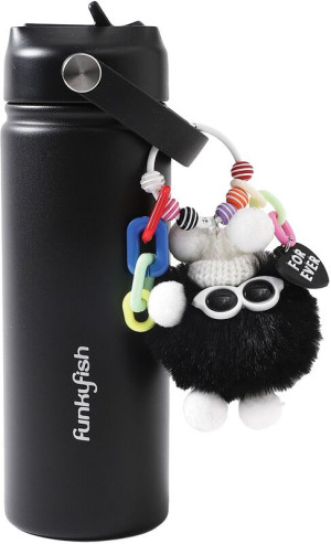 Funkyfish Παγούρι Με Μπρελόκ Black Charms 500ml (300-30343)