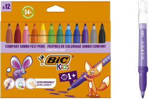 Bic Μαρκαδόροι Ζωγραφικής Comfort Grip 12Τμχ (517250)