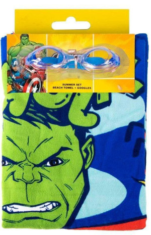 Cerda Avengers Σετ Πετσέτα Θαλάσσης & Γυαλιά Κολύμβησης (2200010702)