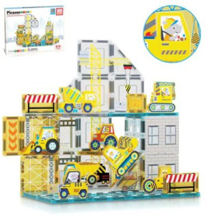 Picasso Tiles Construction Set With 8 Vehicles 45Τμχ (PTQ11)