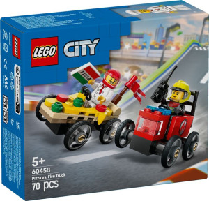 LEGO® City Pizza vs. Fire Truck Race Car (60458)