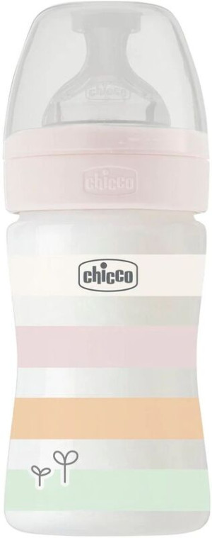 Chicco Μπιμπερό Πλαστικό Well Being Girl 150ml Θηλή Σιλικόνης 0m+ (A60-28611-11)