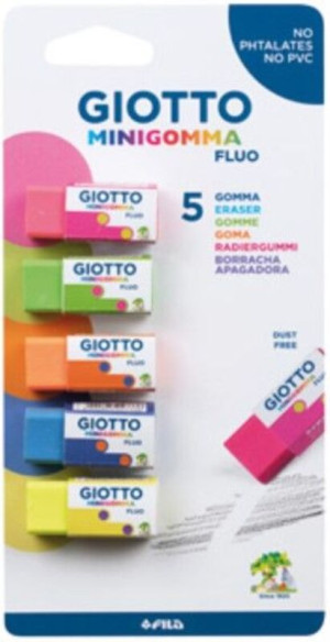 Giotto Γόμα Fluo 5Τμχ (025200)
