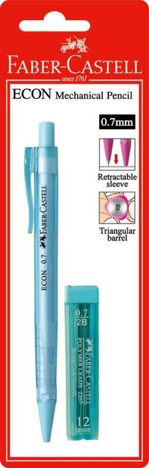 Faber Castell Μηχανικό Μολύβι Econ Σιέλ 0.7mm+Μύτες (12308289)