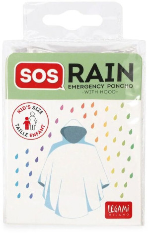 Legami Disposable Rain Poncho With Hood-Kid's Size (PONCHOK0001)