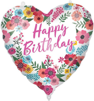 Μπαλόνι Foil Happy Birthday Floral 46cm (92428)