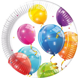 Πιάτα Μεγάλα Sparkling Balloons 8 Τμχ (93427)