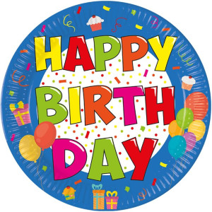 Πιάτα Μεγάλα Κόκλικο Happy Birthday 8Τμχ (093458)